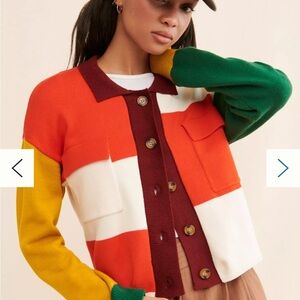 Anthropologie Multicolor Patchwork Sweater